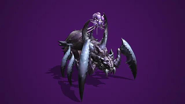 带紫色菌囊的多眼巨钳异形虫族巢穴守卫模型