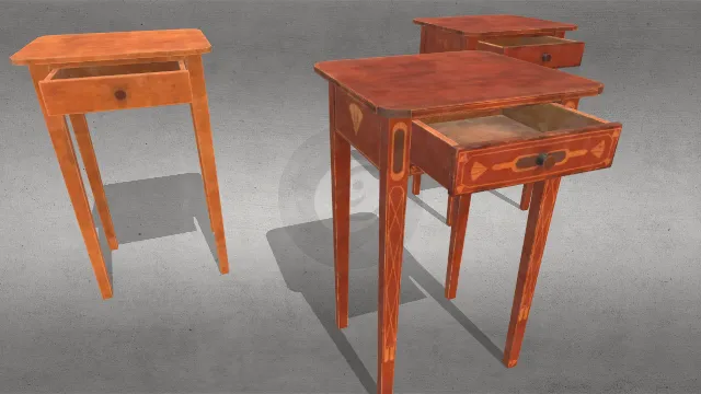 1800年代抽屉式桌架木制桌板家具