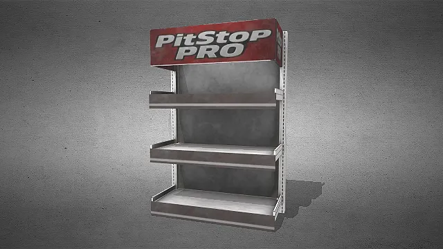 展示货架  三层结构  金属材质  汽修用品架  储物展示