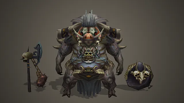 妖界罪狱囚牢囚链狂豕魔将模型