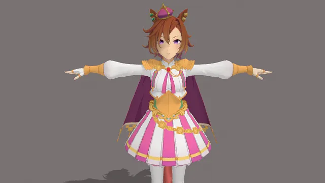 3D卡通风格兽耳女角色模型，创意设计（3D角色、卡通风格、奇幻风，角色设计主题）