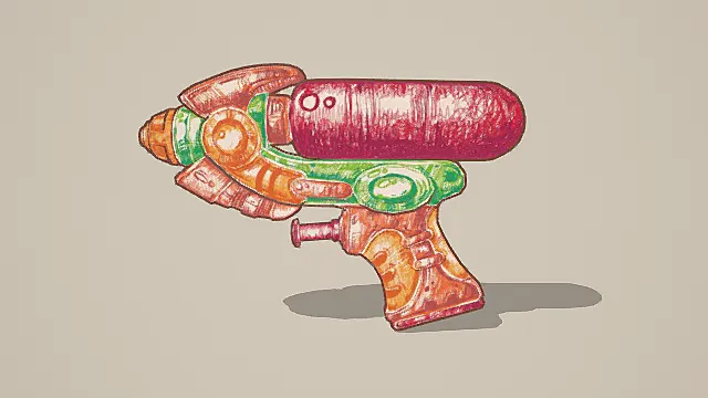 童趣手绘风格彩色玩具枪模型