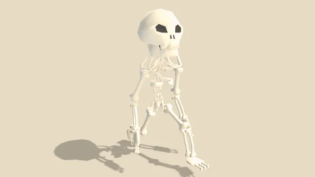 动画低多边形卡通骨骼风格化模型