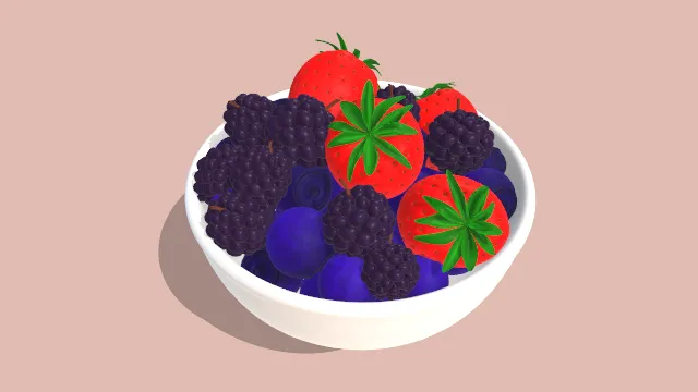 一碗浆果草莓蓝莓树莓水果食物