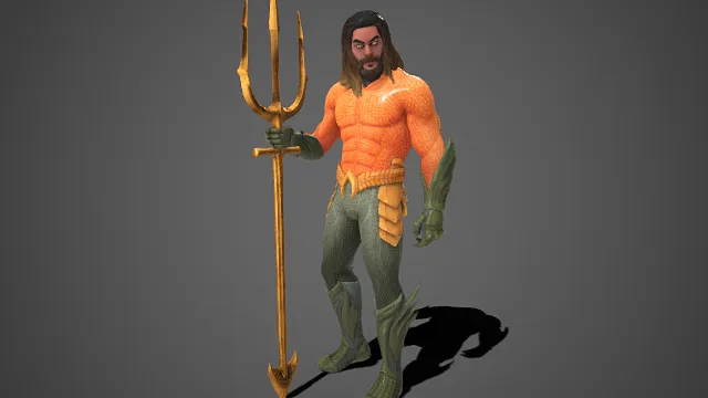 海王  健硕肌肉  鱼鳞  海洋主题  黄金三叉戟  络腮胡  超级英雄