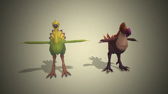 展翼姿态  蛮荒风格  飞禽怪物  长喙和利爪