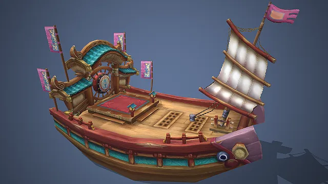 古风福船  实木船体  航海场景道具  东方玄幻仙船