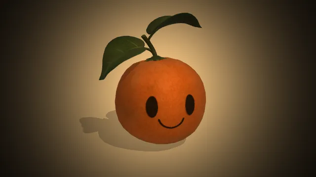 玩偶  橙子3d模型  卡通化  小表情  童趣可爱