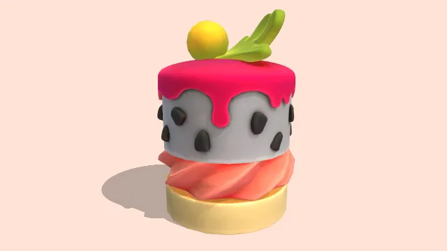 火龙果蛋糕甜点水果食物