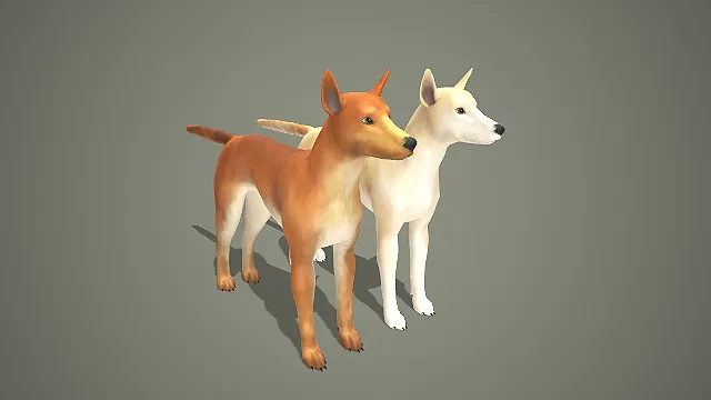 双色灵缇犬 3D 模型 写实宠物犬角色素材合集