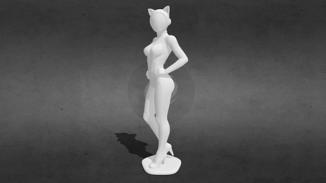 猫耳女郎雕像stl.stl