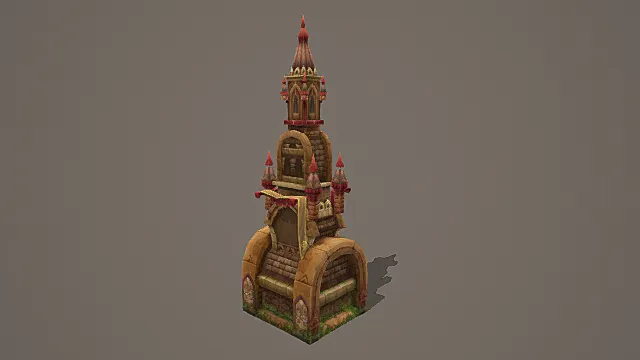 童话姜饼城堡 游戏场景模型 