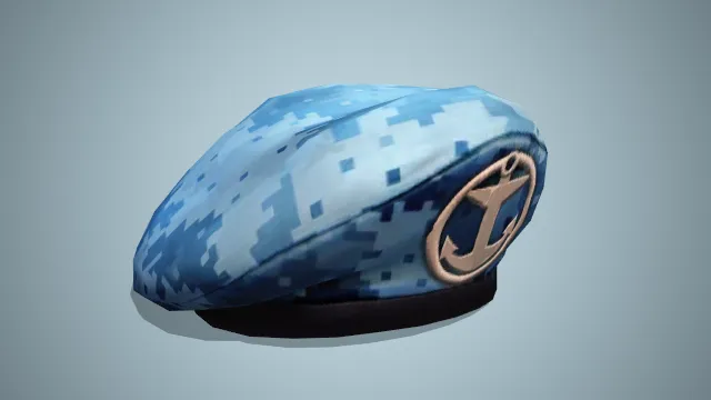 蓝色迷彩贝雷帽