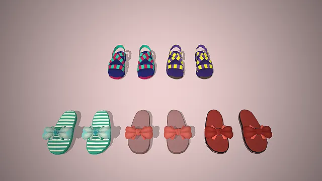 蝴蝶结装饰  卡通风  凉鞋拖鞋  夏日休闲