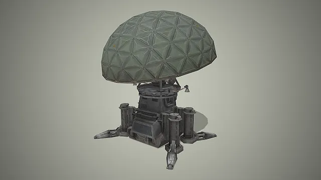 科幻雷达站  防御设施  工业做旧质感  关卡场景