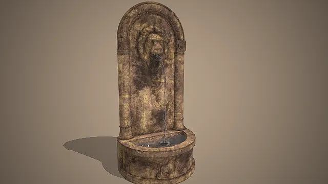 狮首壁泉  庭院水景  壁装喷泉  拱形门楣