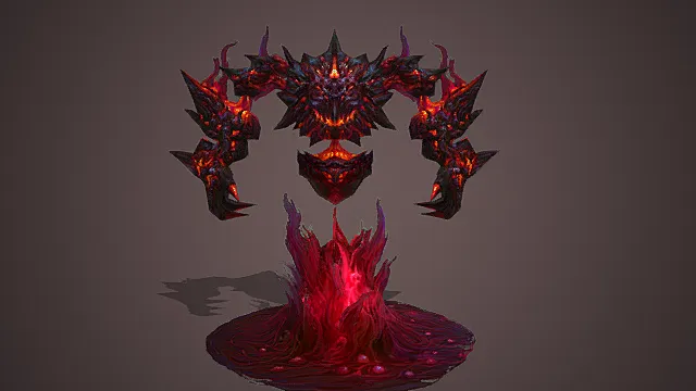 炼狱血池血焰畸变魔核模型