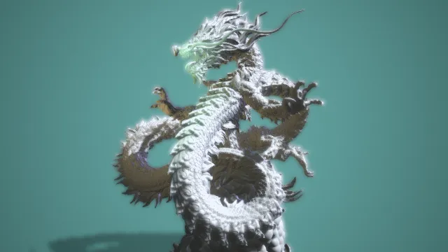 神龙  手办玩具  雕刻  海龙  神话生物  打印摆件