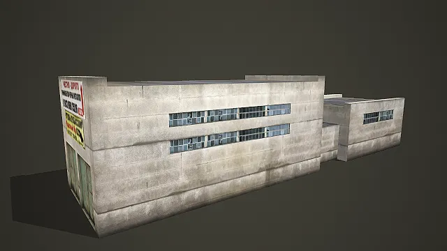 废弃混凝土工业建筑 3D 模型