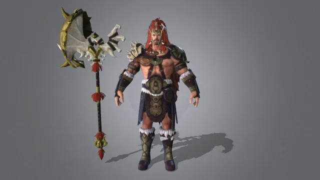 游戏模型 人物模型 野蛮人战士 游戏皮肤