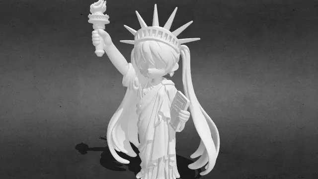 初音未来自由女神Q版小手办stl.stl
