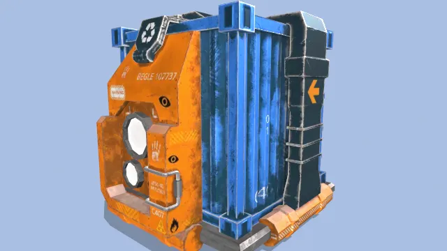 未来风格科技货运集装箱低多边形