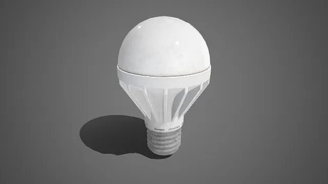 白色 LED 球泡灯  磨砂白色材质  标准螺纹灯头  造型简洁  家用照明  节能灯具