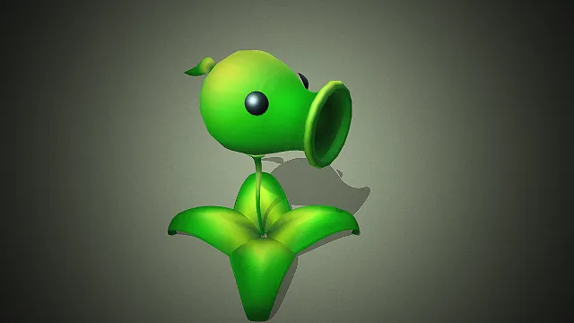 《植物大战僵尸》里 “豌豆射手” 的3D模型