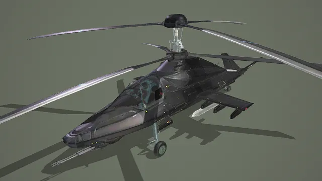 3D写实风格军用直升机模型，创意设计（3D直升机、写实风格、冷峻霸气，军事/武器主题，物品元素）
