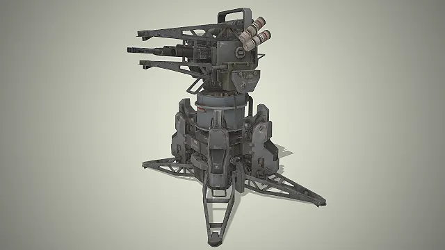 自动防空炮塔  防御武器  双管速射炮  工业磨损