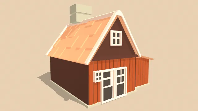 低多边形家庭建筑房屋别墅