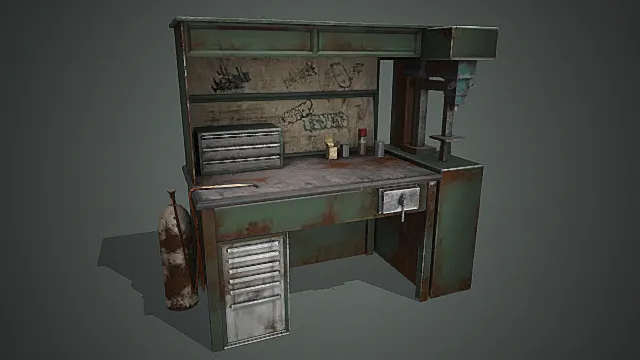 废土改装工作台模型