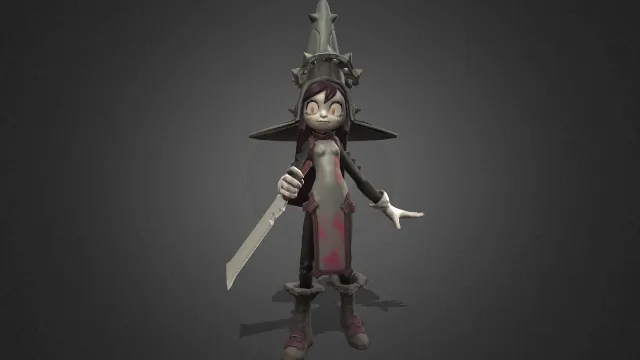 骑士女巫游戏角色人物模型刀武器