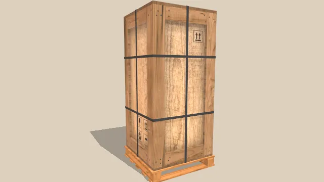 木制运输箱低多边形木头托盘绷带保护