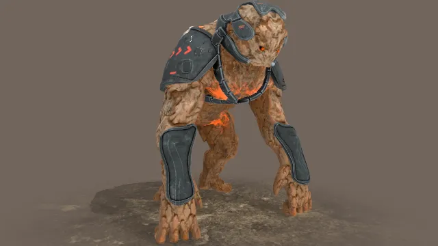 穿铠甲的赛博生物怪物模型