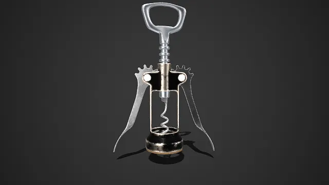 双翼开瓶器  金属材质  杠杆结构  螺旋钻头  开酒工具  复古  