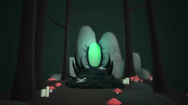 黑暗森林石头树林场景