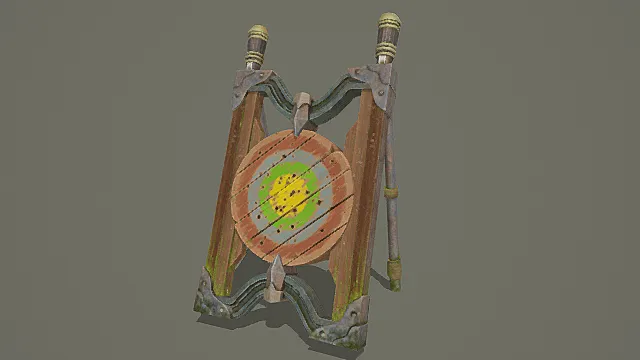 国风市井风格练靶箭靶模型