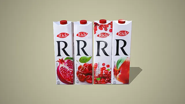 Rich 系列石榴樱桃蔓越莓果汁 3D 模型