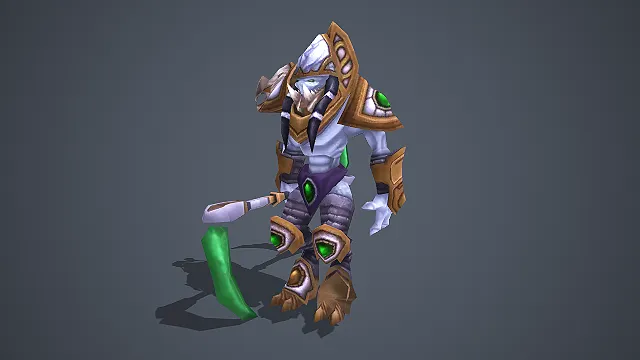 科幻星灵绿晶巨刃狂战士 3D 模型 神族精英作战单位素材