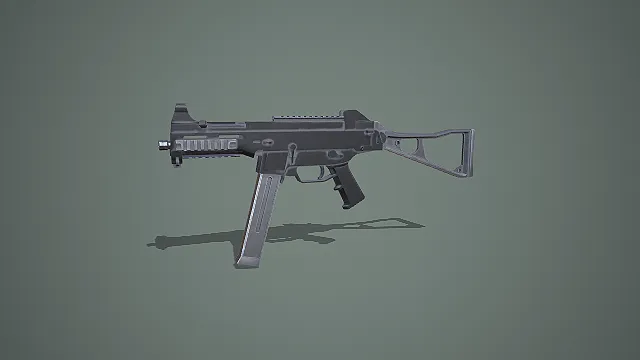 折叠托现代冲锋枪 3D 模型 军事枪械道具资产