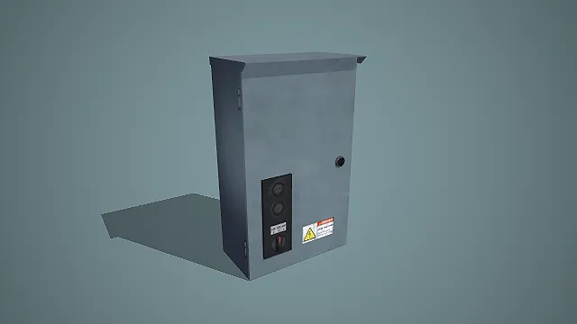 做旧工业风高压配电箱 3D 模型 场景道具资产