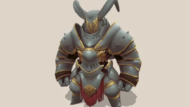 粗壮骑士矮人战士游戏角色人物模型