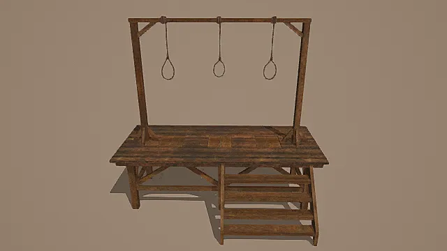 复古木质绞刑架3D模型