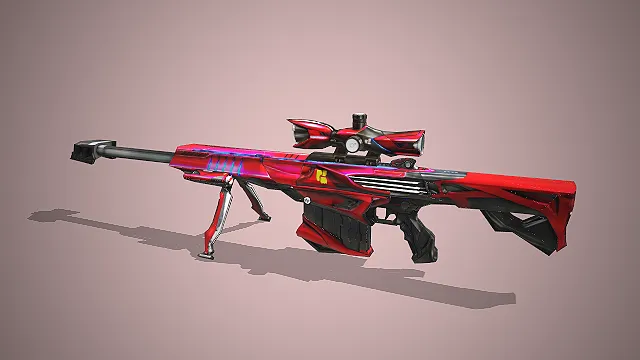 巴雷特激光  未来科技感  狙击步枪  红黑科幻涂装