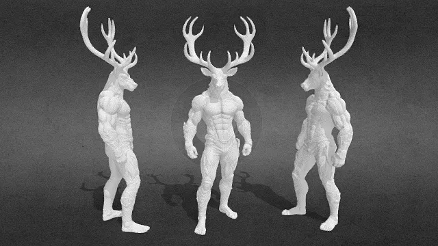 健身之神 鹿角 鹿头人