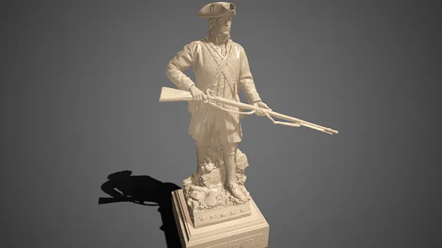 爱国者  独立战争  士兵  军人形象  军装  老式步枪  五角星元素  雕塑  历史主题  