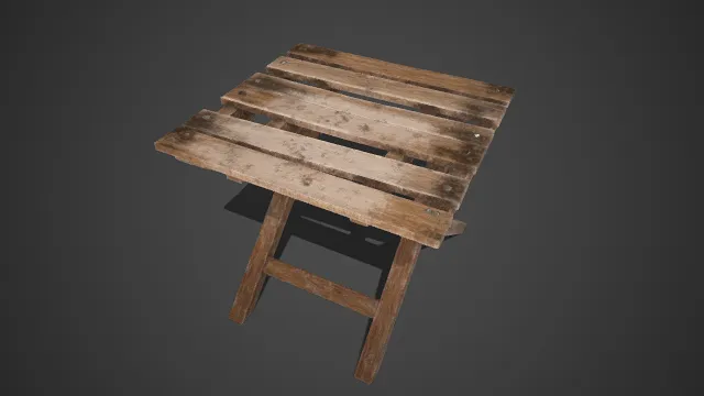 复古做旧风格  实木折叠桌  旧木板  自然磨损  金属铆钉  工业风  交叉折叠式木支架结构