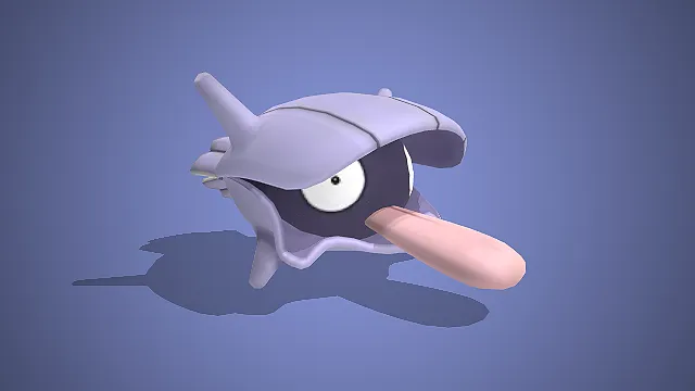 大舌贝  宝可梦  卡通形象  吐舌造型  贝壳外壳