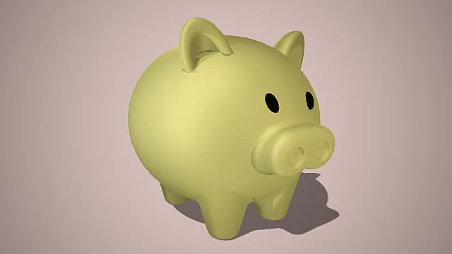 小猪存钱罐  简易3D模型